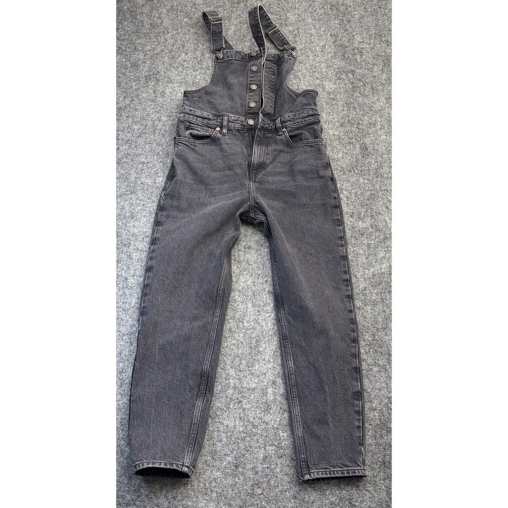 We The Free Twenty-Eight Black Denim Overalls Bib Overalls Straight Leg Women's